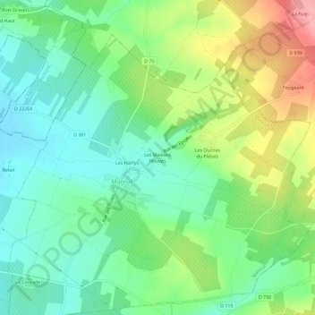 Mappa topografica Les Maisons Neuves, altitudine, rilievo