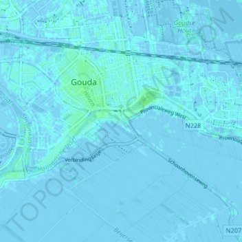 Mappa topografica Stolwijkersluis, altitudine, rilievo