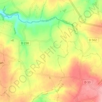 Mappa topografica La Groudière, altitudine, rilievo