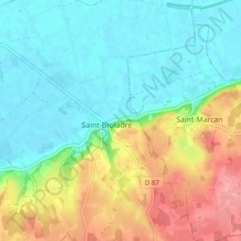 Mappa topografica Le Gros Chêne, altitudine, rilievo