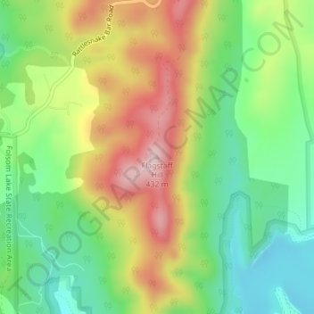 Mappa topografica Flagstaff Hill, altitudine, rilievo