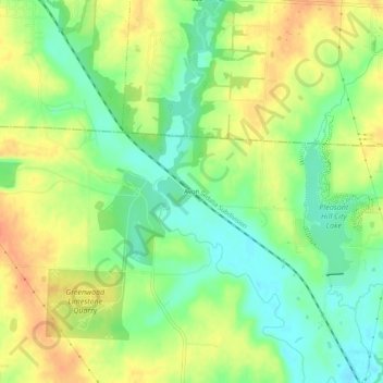 Mappa topografica Avon, altitudine, rilievo