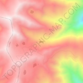 Mappa topografica Quito, altitudine, rilievo