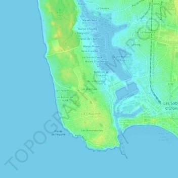 Mappa topografica Les Marchais, altitudine, rilievo