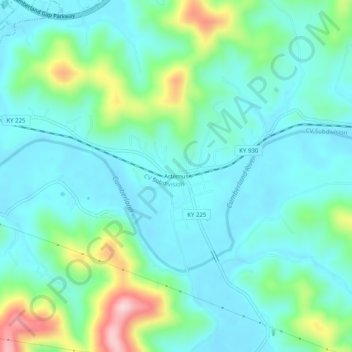 Mappa topografica Artemus, altitudine, rilievo
