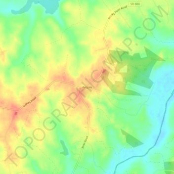 Mappa topografica Angola, altitudine, rilievo