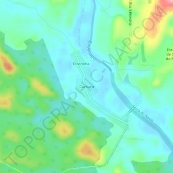 Mappa topografica Cachaço, altitudine, rilievo