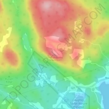 Mappa topografica Chickahominy Mountain, altitudine, rilievo