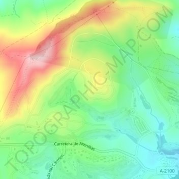 Mappa topografica Cerro Gaspar, altitudine, rilievo