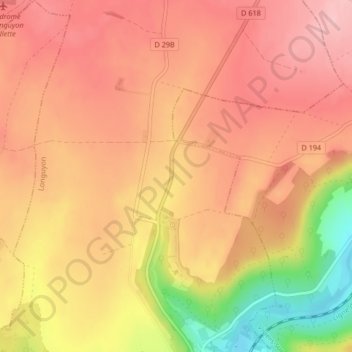 Mappa topografica Machelle, altitudine, rilievo