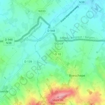 Mappa topografica Steen Acker, altitudine, rilievo