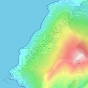 Mappa topografica Canari, altitudine, rilievo