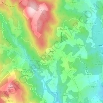 Mappa topografica Lafond, altitudine, rilievo