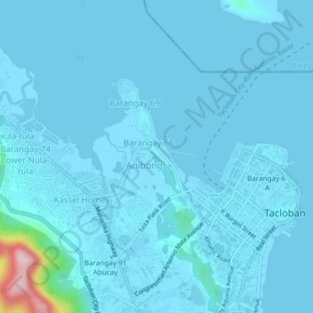 Mappa topografica Barangay 67, altitudine, rilievo