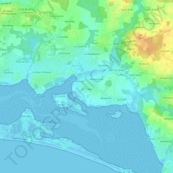 Mappa topografica Kerner, altitudine, rilievo