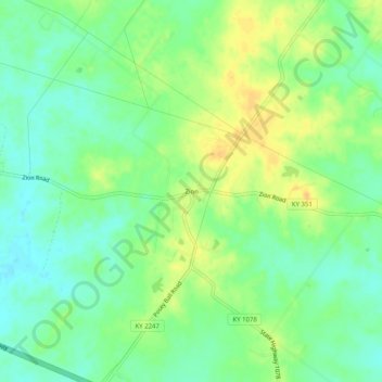Mappa topografica Zion, altitudine, rilievo