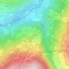 Mappa topografica Montchavin, altitudine, rilievo