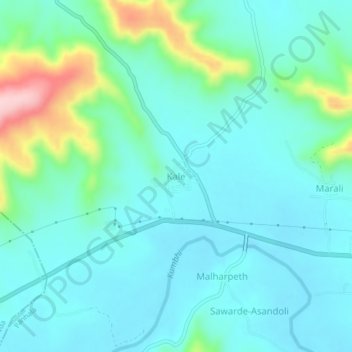 Mappa topografica Kale, altitudine, rilievo