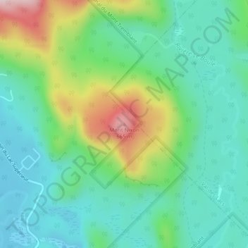 Mappa topografica Mont Nixon, altitudine, rilievo