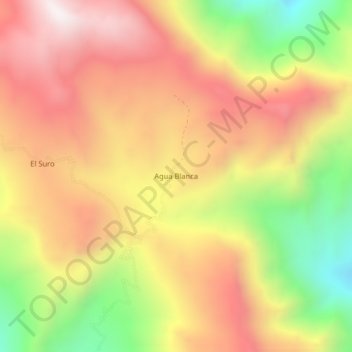 Mappa topografica Agua Blanca, altitudine, rilievo