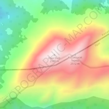 Mappa topografica Ilgaz Dağı, altitudine, rilievo