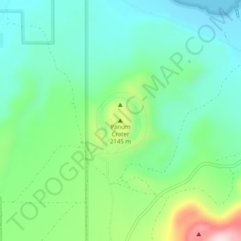 Mappa topografica Panum Crater, altitudine, rilievo