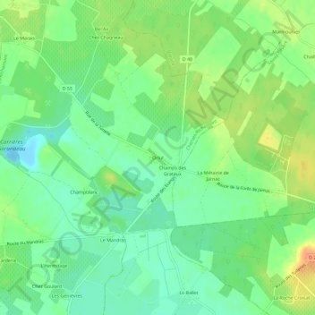 Mappa topografica Orlut, altitudine, rilievo