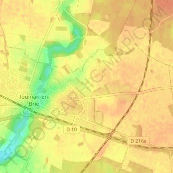 Mappa topografica La Ligorne, altitudine, rilievo