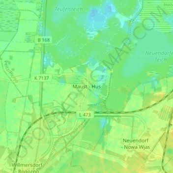 Mappa topografica Maust, altitudine, rilievo