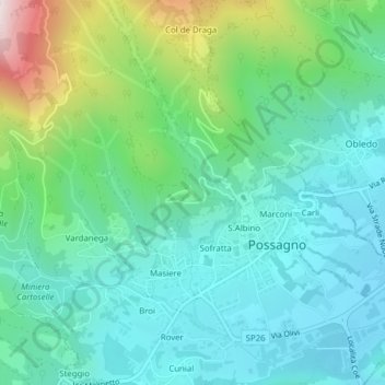 Mappa topografica Località San Rocco, altitudine, rilievo