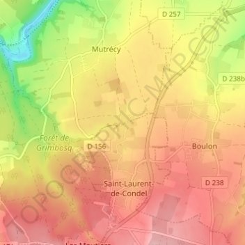 Mappa topografica Les Huets, altitudine, rilievo