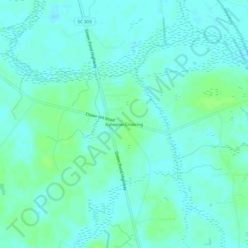 Mappa topografica Ashepoo Crossing, altitudine, rilievo