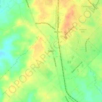 Mappa topografica Royder, altitudine, rilievo