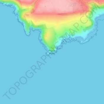 Mappa topografica Prawle Point, altitudine, rilievo