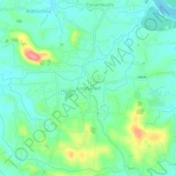 Mappa topografica Kombanad, altitudine, rilievo