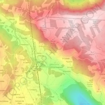 Mappa topografica Fieitosa, altitudine, rilievo