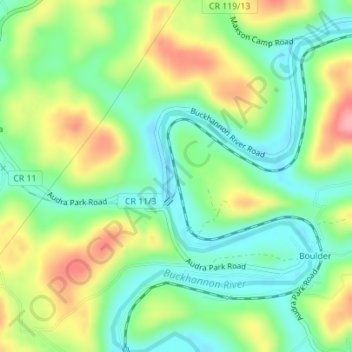 Mappa topografica Century Junction, altitudine, rilievo