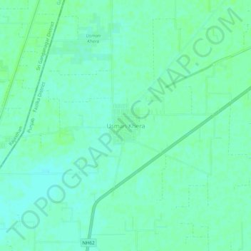 Mappa topografica Usman Khera, altitudine, rilievo