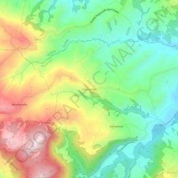 Mappa topografica Colognola, altitudine, rilievo