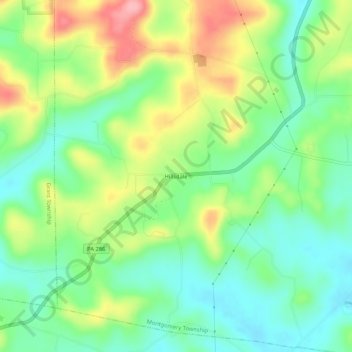 Mappa topografica Hillsdale, altitudine, rilievo