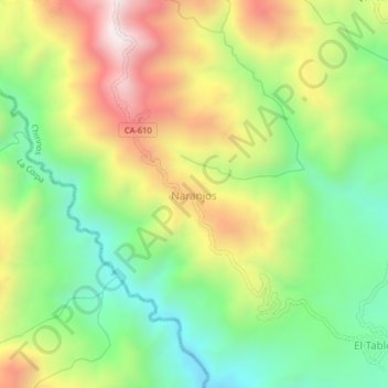 Mappa topografica Naranjos, altitudine, rilievo