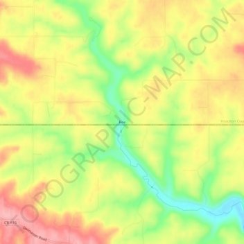 Mappa topografica Bee, altitudine, rilievo