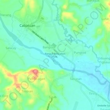 Mappa topografica Banguit Relocation Site, altitudine, rilievo