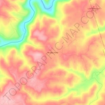 Mappa topografica Muddy Pond, altitudine, rilievo