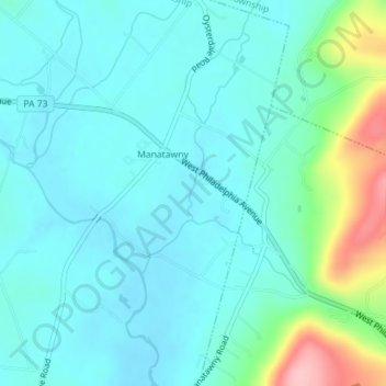 Mappa topografica Pleasantville Park, altitudine, rilievo