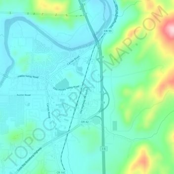 Mappa topografica Green, altitudine, rilievo