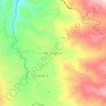 Mappa topografica Borrero Ayerbe, altitudine, rilievo