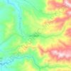 Mappa topografica Totoró, altitudine, rilievo