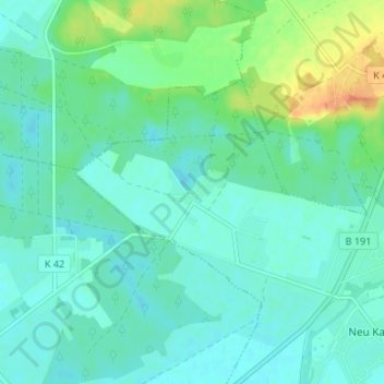Mappa topografica Raddenfort, altitudine, rilievo