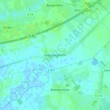 Mappa topografica Südgeorgsfehn, altitudine, rilievo